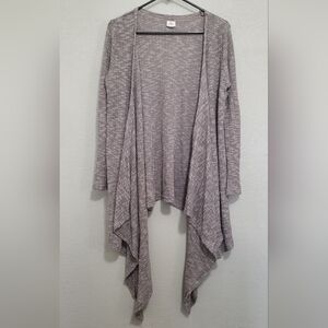 O'Neill Heathered Gray Draped Open Front Cardigan, Medium